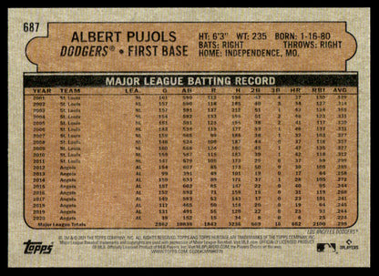2021 Topps Heritage #189 #190 #687 - Albert Pujols - Lot of 3