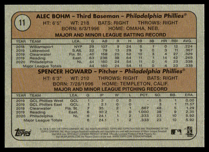 2021 Topps Heritage #11 #12 - Alec Bohm RC - Lot of 2