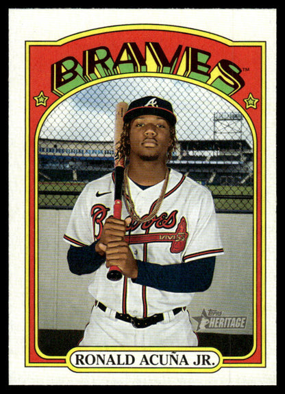 2021 Topps Heritage #299 #300 - Ronald Acuna Jr - Lot of 2