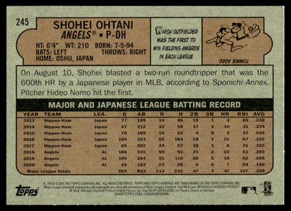 2021 Topps Heritage #245 #246 - Shohei Ohtani - Lot of 2