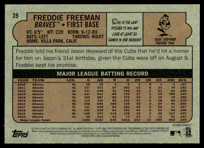 2021 Topps Heritage #39 #40 #85 #87 - Freddie Freeman - Lot of 4