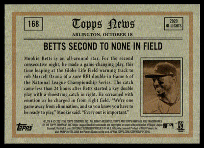 2021 Topps Heritage #89 #167 #168 - Mookie Betts - Lot of 3