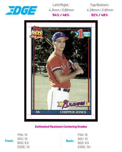 1991 Topps Baseball #333 - Chipper Jones RC - MINT